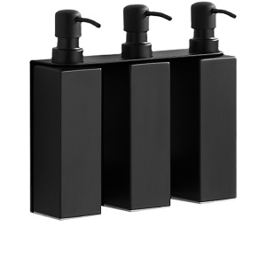 Hotel Bathroom Wall mounted 304 Stainless Steel shower shampoo triple Soap Dispenser Bottle