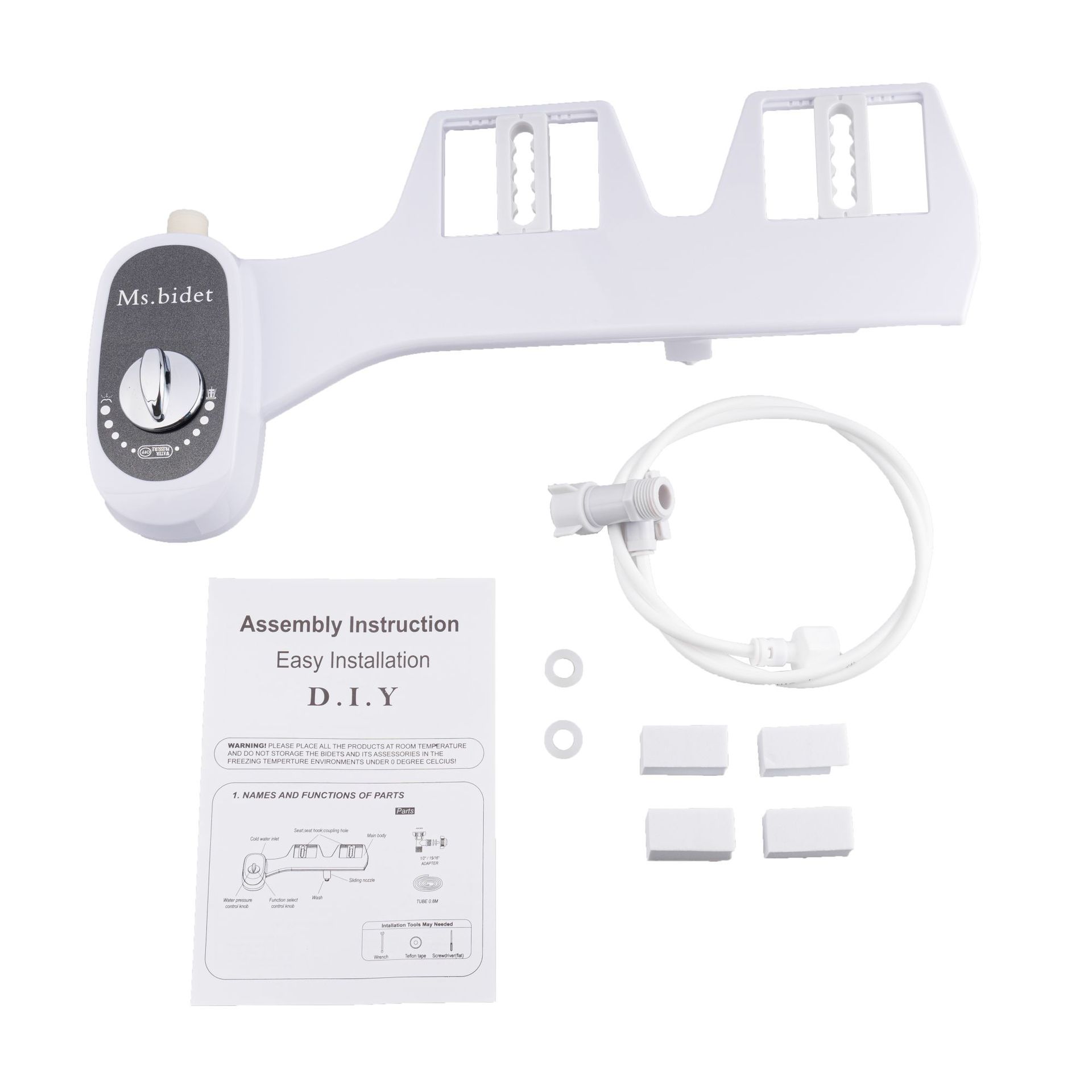 Toilet Bidet Self-Cleaning Retractable Nozzle Spray Non-Electric 